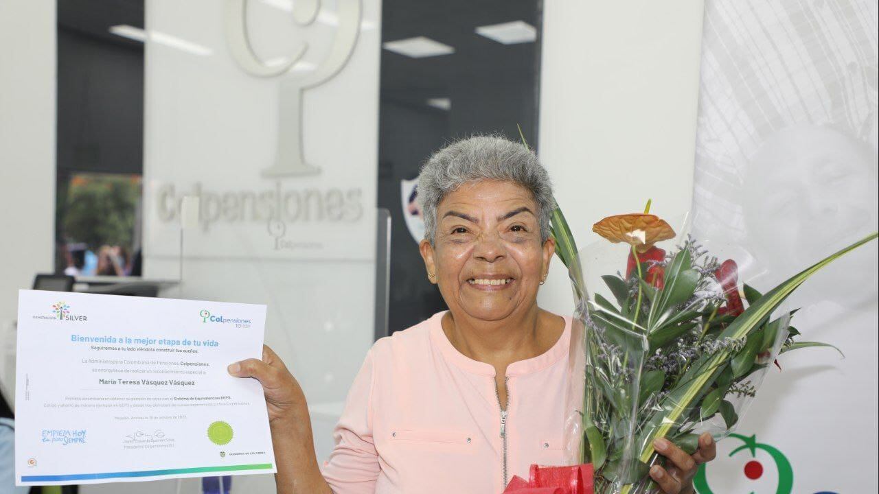 María Teresa Vásquez, primera pensionada con ayuda de los BEPS.