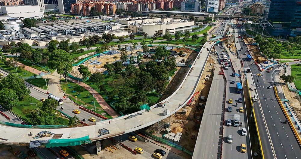 Obras del Metro de Bogotá.