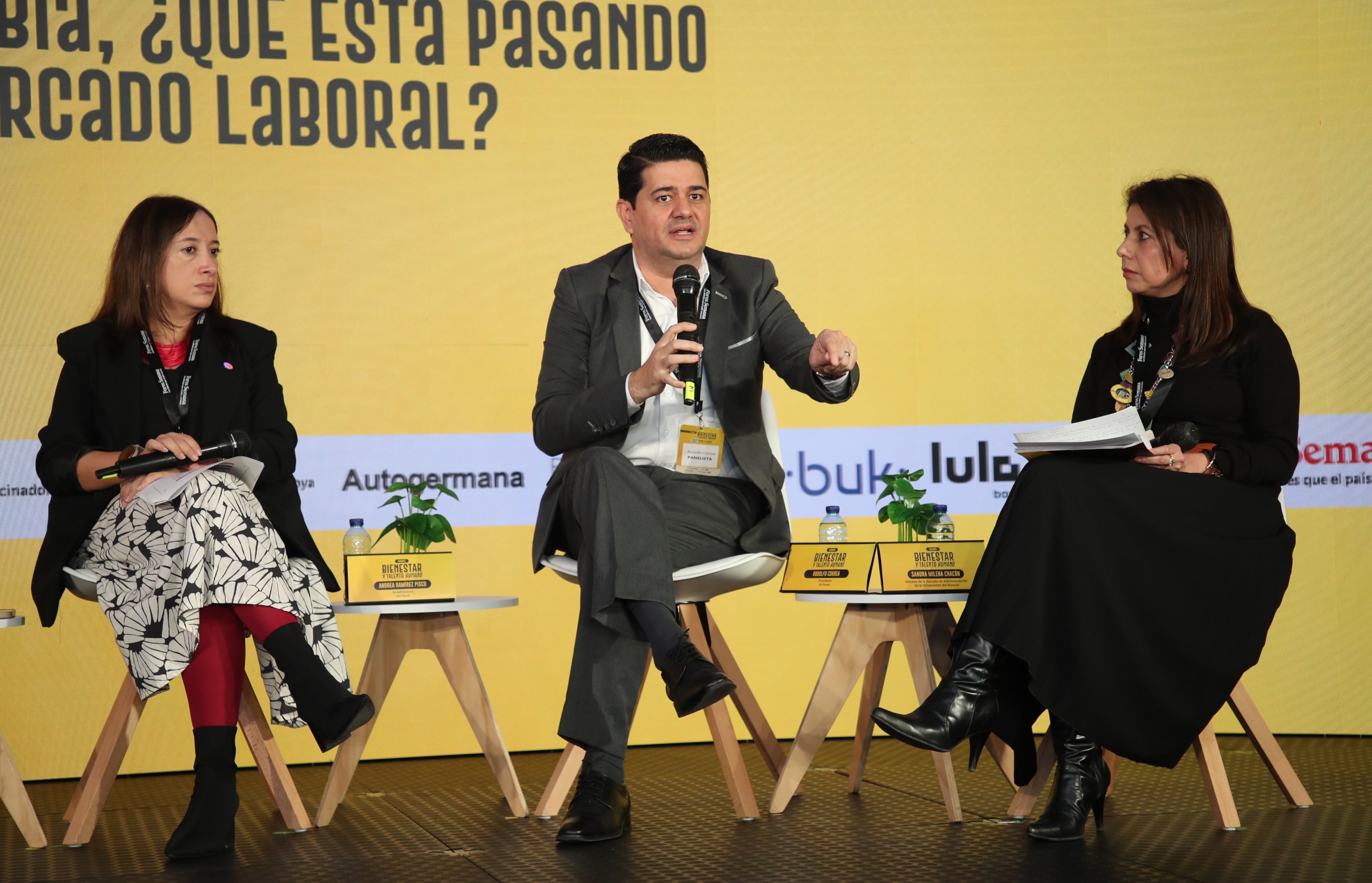 Cumbre de bienestar y talento humano 
Jueves 22 de mayo de 2025 de 9:00 a.m. a 04:30 p.m.

09:35 a.m. - 10:25 a.m. PANEL | Empleo en Colombia, ¿qué está pasando con el mercado laboral?

●	Andrea Ramírez Pisco Subdirectora del DANE
●	Rodolfo Correa  Presidente de Acopi
●	Sandra Milena Chacón 
Decana de la Escuela de Administración de la Universidad del Rosario

Modera: Carlos Enrique Rodríguez 
Subdirector de Semana