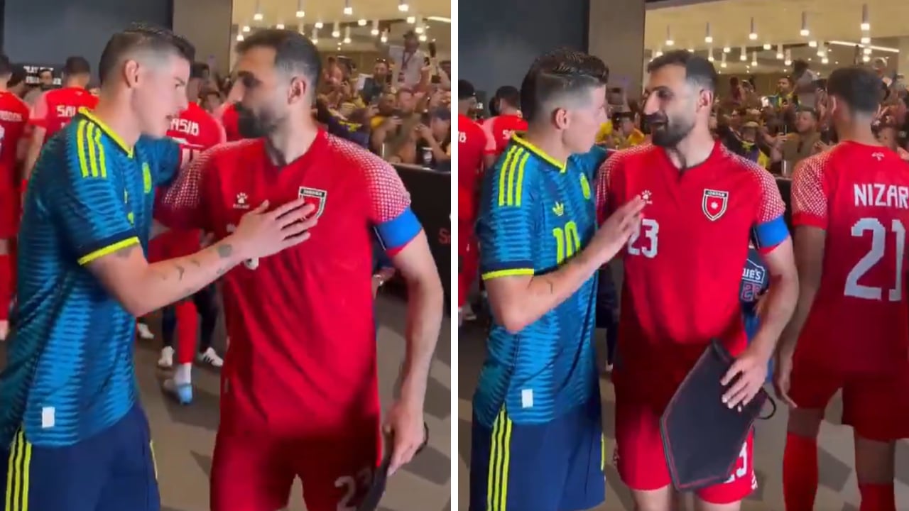 La charla de James Rodríguez con Ihsan Haddad, previo al Colombia vs Jordania.