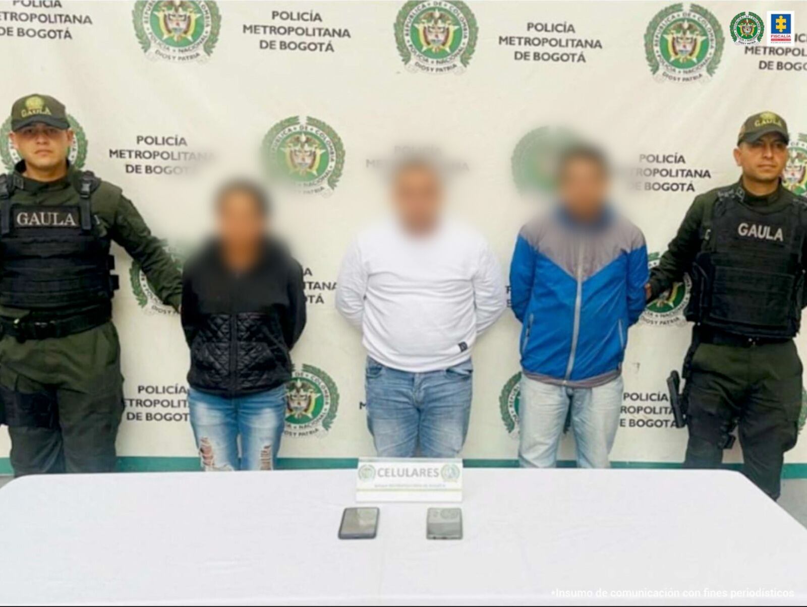 Caen falsos policías dedicados a la extorsión en Bogotá. La Fiscalía adelantó una redada contra ese delito en la capital