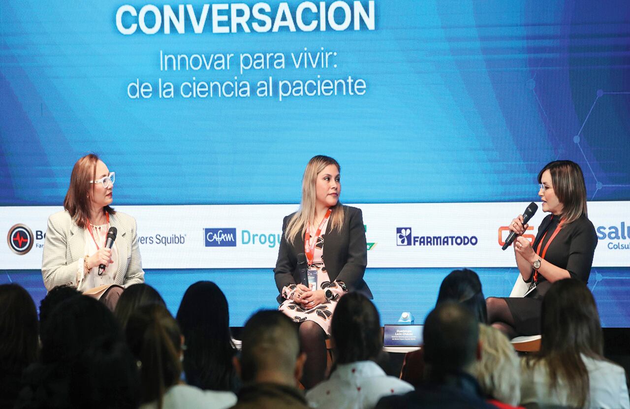 De izquierda a derecha: Gloribett Pardo, editora de salud de RCN Televisión; Guadalupe León Chávez, gerente general para Colombia de Bristol Myers Squibb (BMS), y Paola Monroy, mánager general para Latinoamérica del Grupo Beryn Farmacéutica*.