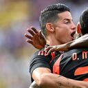 Colombia celebra el primer gol ante Estados Unidos, obra de Jhon Arias.
