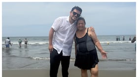 Nelson Hernán Parra Laguna, alcalde de Mosquera, compartió con abuelos que fueron a conocer el mar en Cartagena.