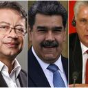 Gustavo Petro, Nicolás Maduro, Miguel Díaz-Canel y Daniel Ortega, presidentes de Colombia, Venezuela, Cuba y Nicaragua, respectivamente