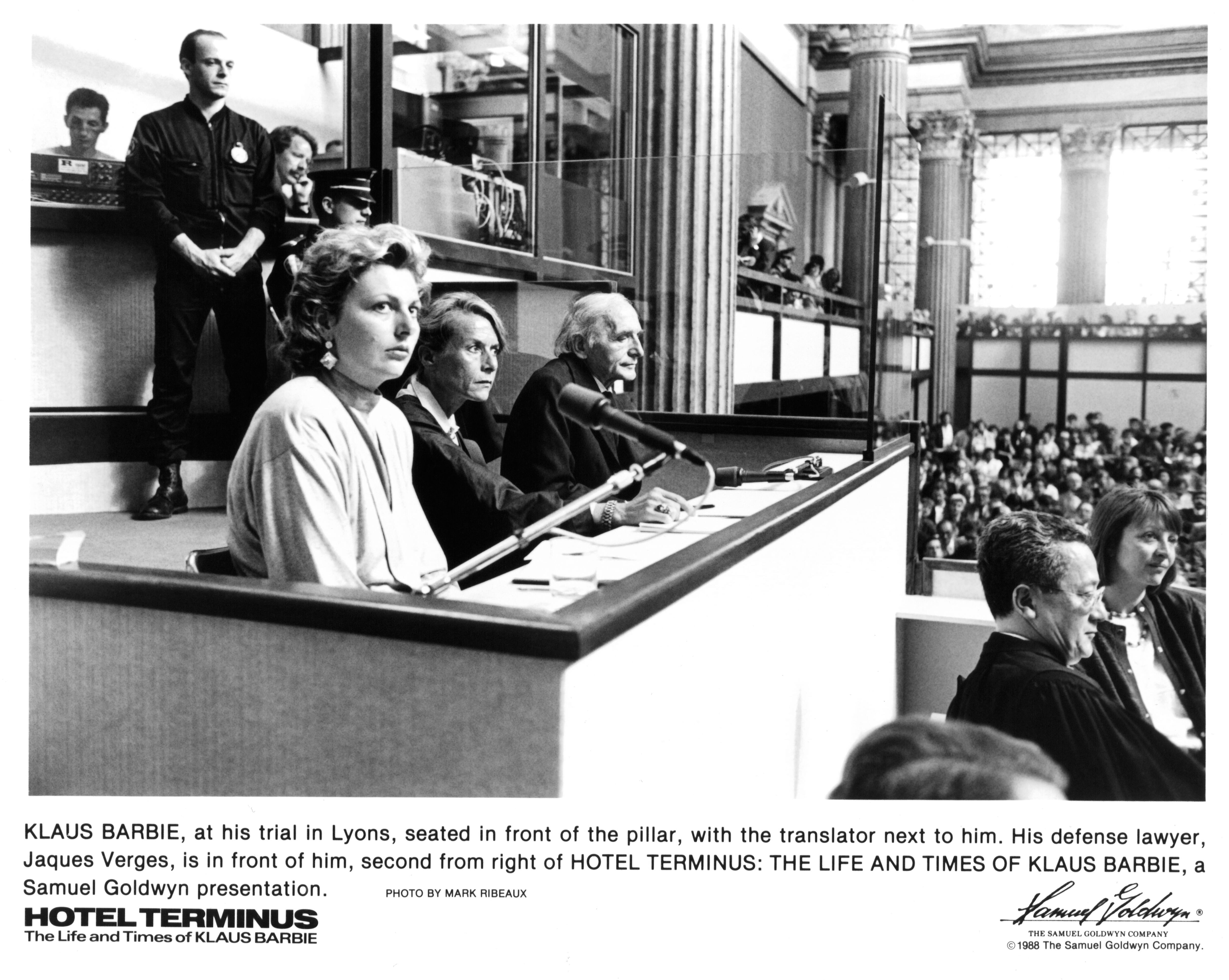 CIRCA 1988: (R)  Klaus Barbie during a scene of the documentary  "Hotel Terminus: The Life and Times of Klaus Barbie" , circa 1988.  (Photo by Michael Ochs Archives/Getty Images)