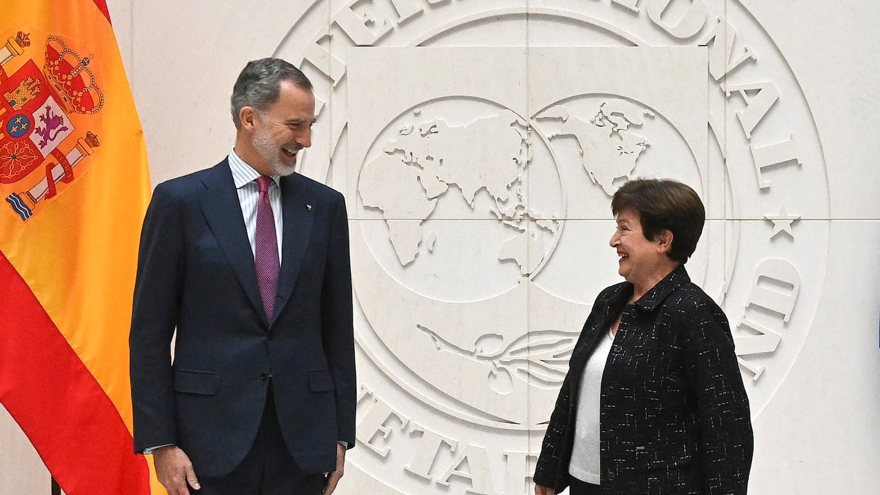 El rey de España, Felipe VI, se reunió con la directora del FMI. (Photo by ROBERTO SCHMIDT / AFP)