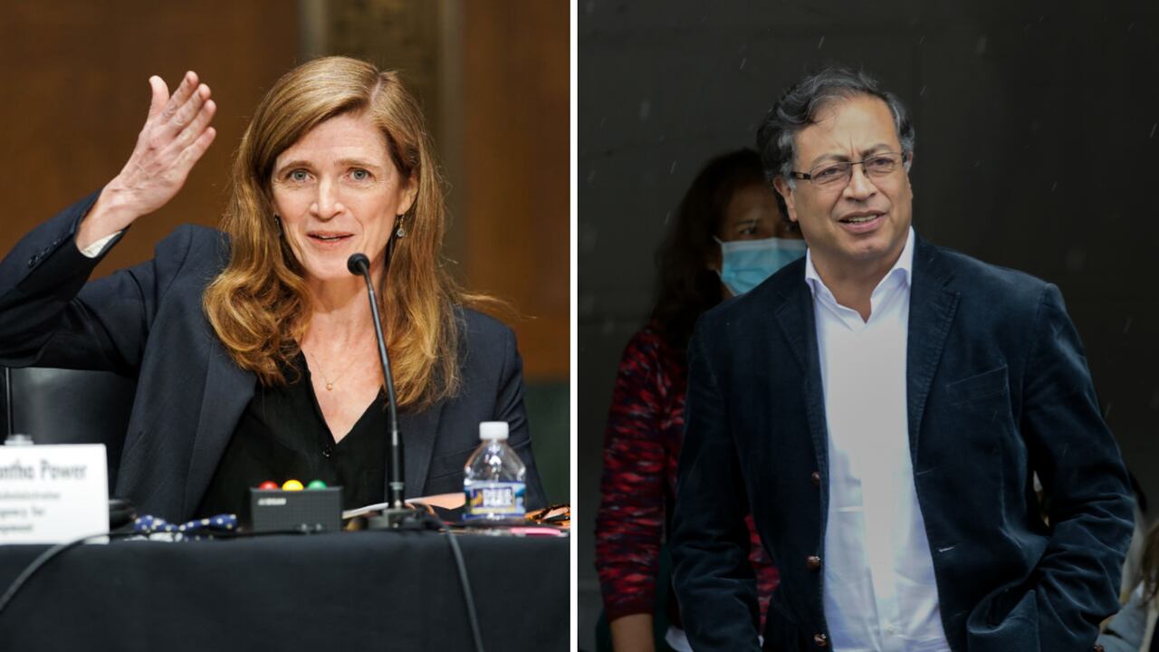 Samantha Power y Gustavo Petro.