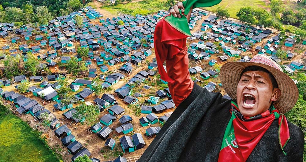   En la invasión de El Bagre, Antioquia. Más de 1.600 personas se adueñaron de un predio privado para armar un megacaserío en ese lugar. 