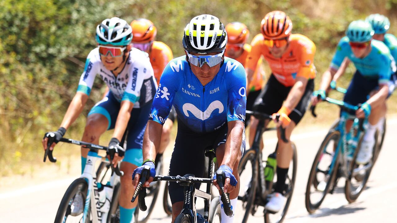 Nairo Quintana en su vuelta a la acción europea durante la Vuelta a Burgos 2024.