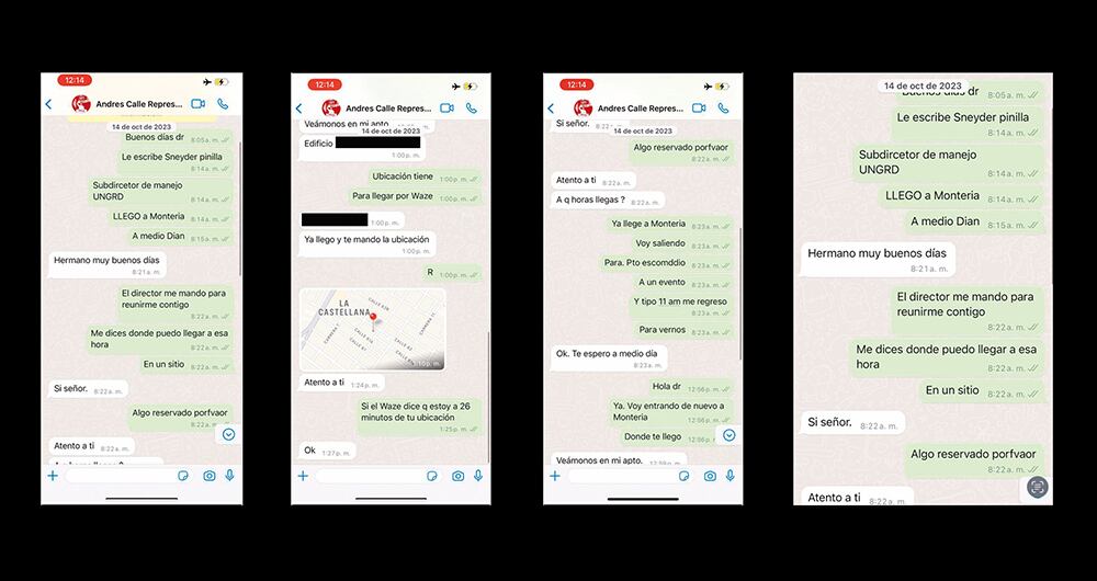  En los últimos días se han conocido una serie de chats que probarían encuentros de Olmedo López con Iván Name y de Sneyder Pinilla con Andrés Calle. 