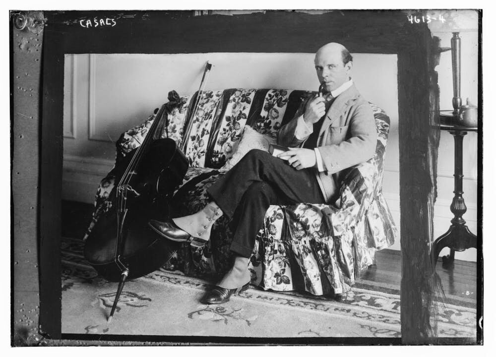 Pau Casals en 1915. Wikimedia Commons / Library of Congress