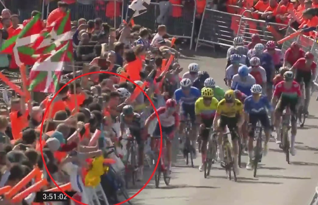 Sergio Higuita, muy cerca de ganar le etapa 3 de la Vuelta al País Vasco.