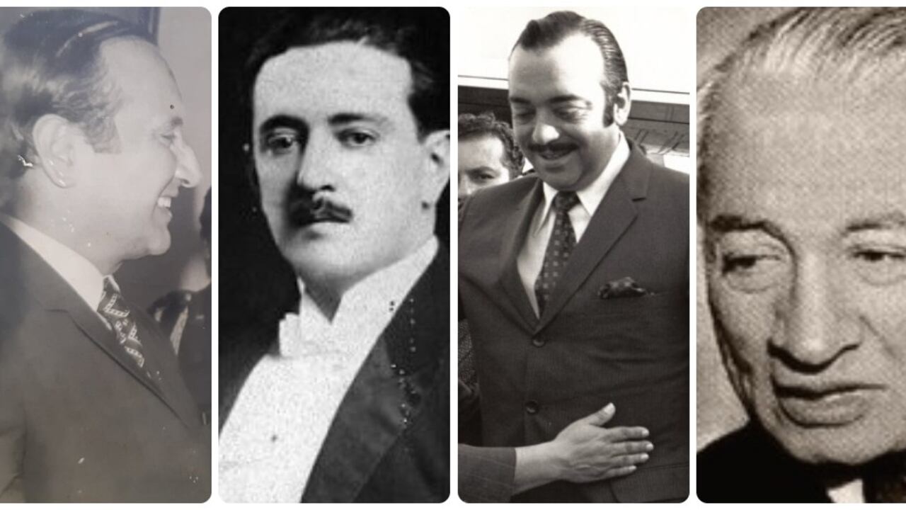 Misael Pastrana Borrero, José Eustasio Rivera, Jorge Villamil y Rafael Azuero Manchola.