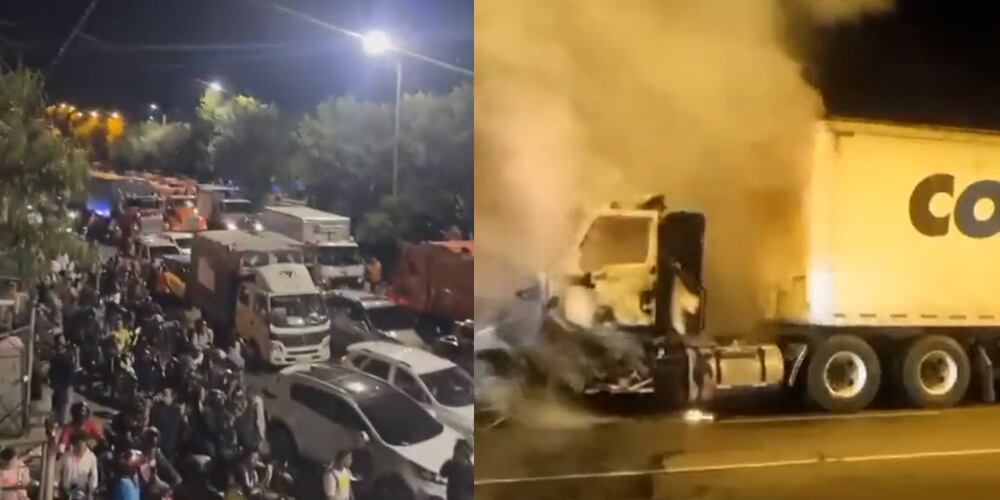 Bloqueos y vandalismo en el peaje Trapiche.