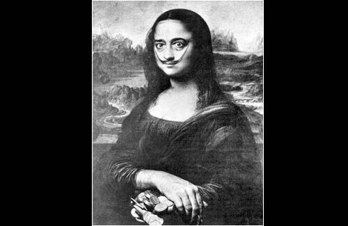 El listado de Mona Lisas es inagotable, así que para este catálogo de versiones elegimos algunas de las más famosas y el aporte colombiano al tema. En la imagen, el autorretrato de Salvador Dalí inspirado en la pintura de Leonardo Da Vinci.