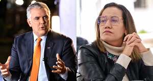 De izquierda a derecha: el expresidente Iván Duque y la ministra Carolina Corcho.