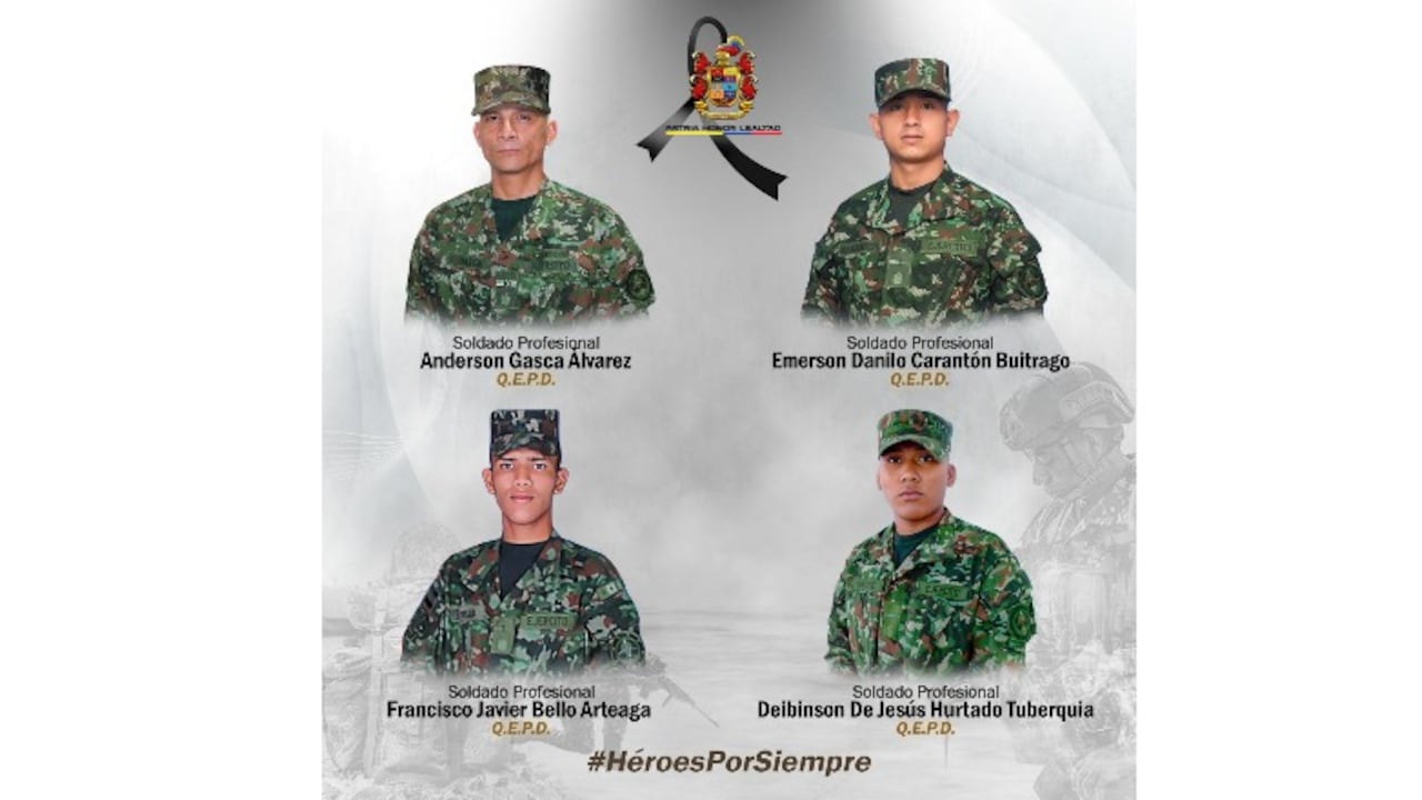 Soldados asesinados por las disidencias de Calarcá en Guaviare.