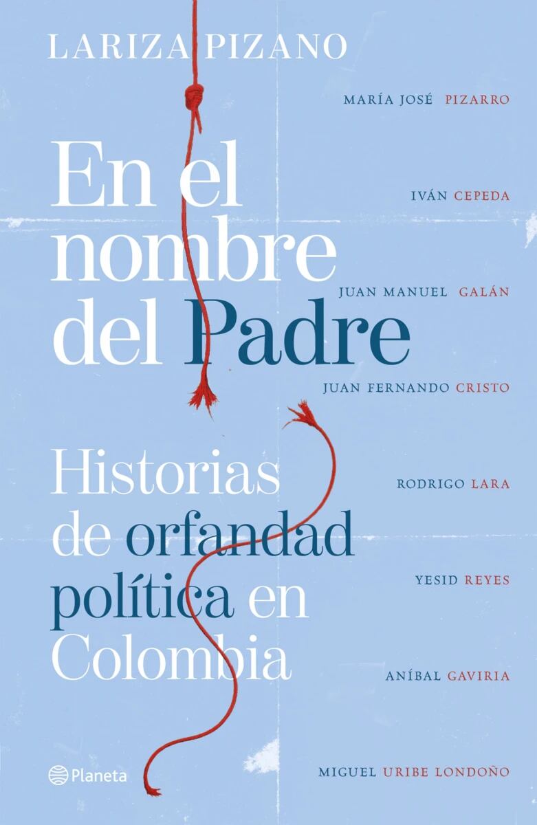 En el nombre del padre recoge entrevistas de Lariza Pizano a María José Pizarro, Iván Cepeda, Juan Manuel Galán, Juan Fernando Cristo, Rodrigo Lara, Yesid Reyes, Aníbal Gaviria y Miguel Uribe Londoño, quien perdió a su hijo en 2025. Testimonios sobre cómo el duelo ha guiado sus caminos en la vida pública.
