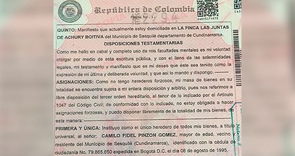 Disposiciones testamentarias.