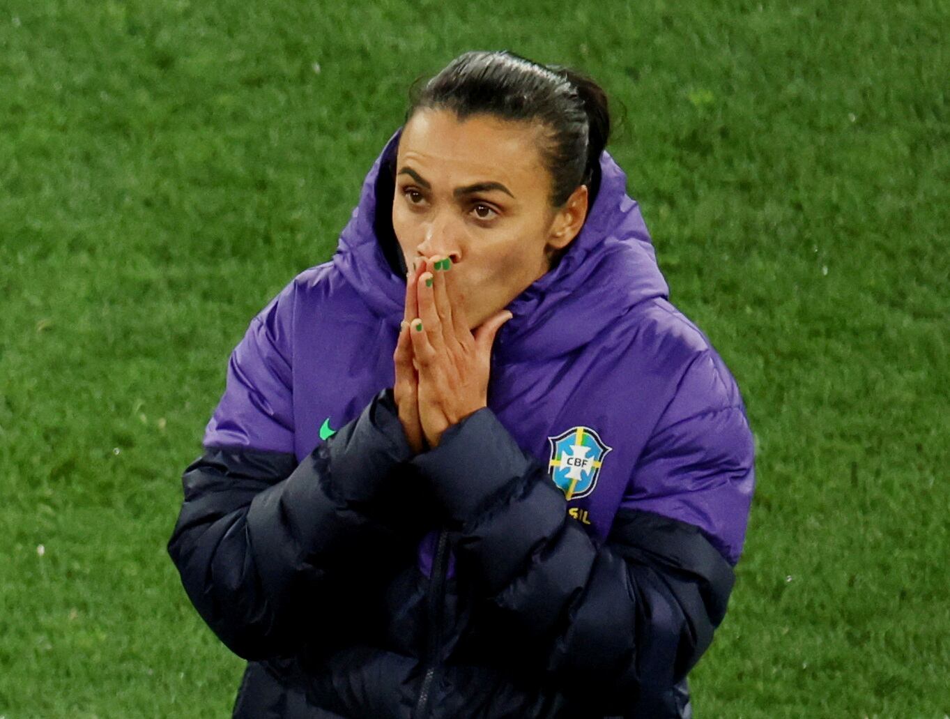 Soccer Football - FIFA Women’s World Cup Australia and New Zealand 2023 - Group F - Jamaica v Brazil - Melbourne Rectangular Stadium, Melbourne, Australia - August 2, 2023 Brazil's Marta looks dejected after Brazil are knocked out of the World Cup REUTERS/Asanka Brendon Ratnayake     TPX IMAGES OF THE DAY