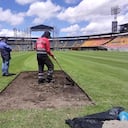 Así avanzan los trabajos de la grama del estadio El Campín.