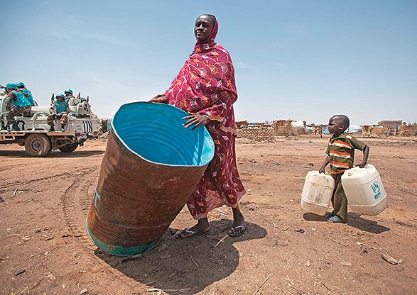 Refugiados en la región de Darfur.