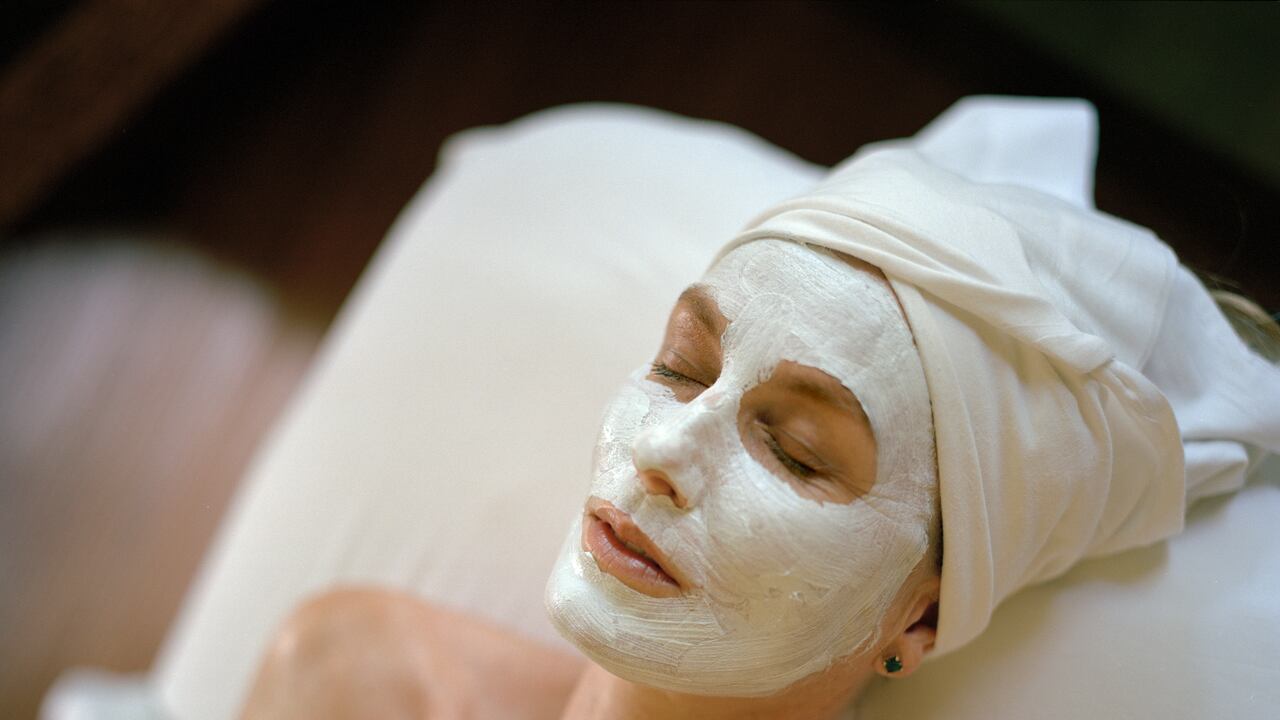 Facial With White Mask