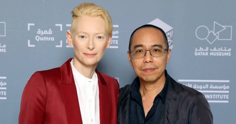 Tilda Swinton y director Apichatpong Weerasethakul en 2018 en Doha, Catar. Crédito: Tim P. Whitby/Getty Images for Doha Film Institute.