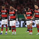 Jugadores de Flamengo en los penaltis