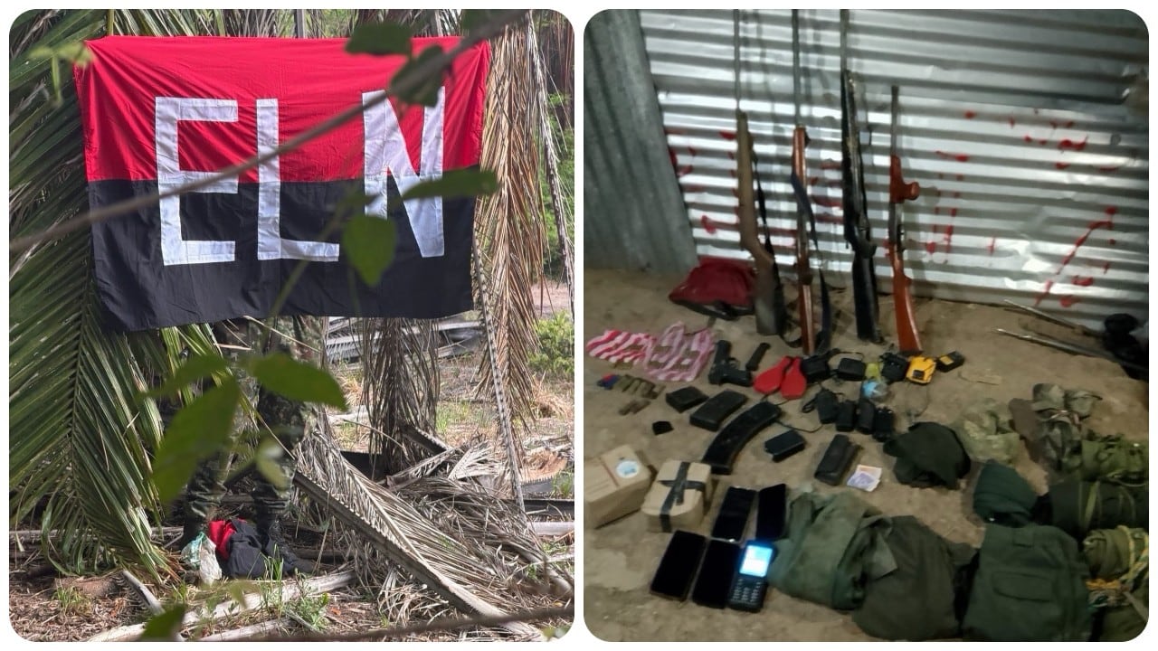 Las autoridades incautaron cinco armas largas, un arma corta y munición perteneciente al ELN.