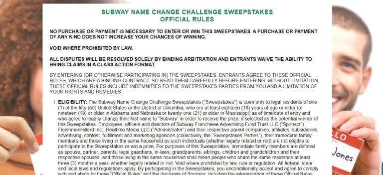 La compañía de comida rápida hizo públicos los términos y condiciones de la dinámica. Foto: página oficial de Subway
