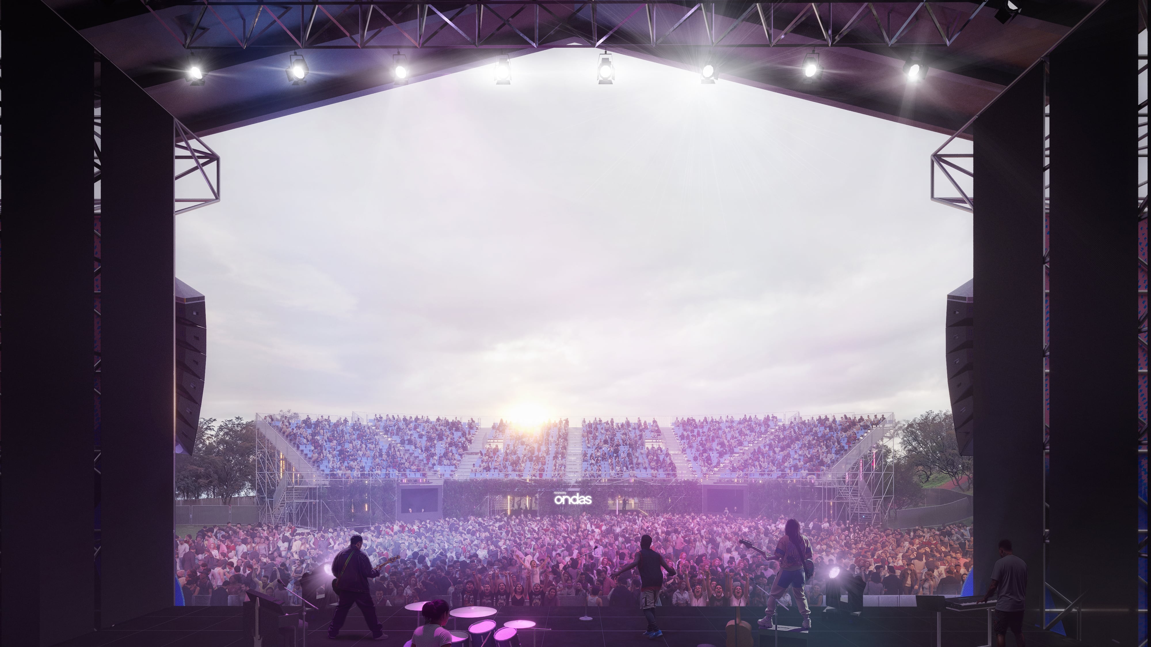 Render del Festival Ondas, el nuevo gran festival que llega a Bogotá en febrero.