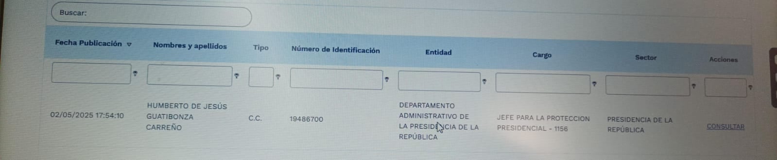 Hoja de vida del general en retiro Humberto Guatibonza