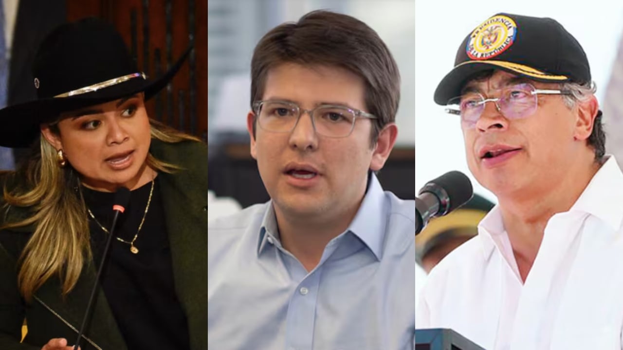 De izquierda a derecha: Lina María Garrido, Miguel Uribe Turbay y Gustavo Petro.