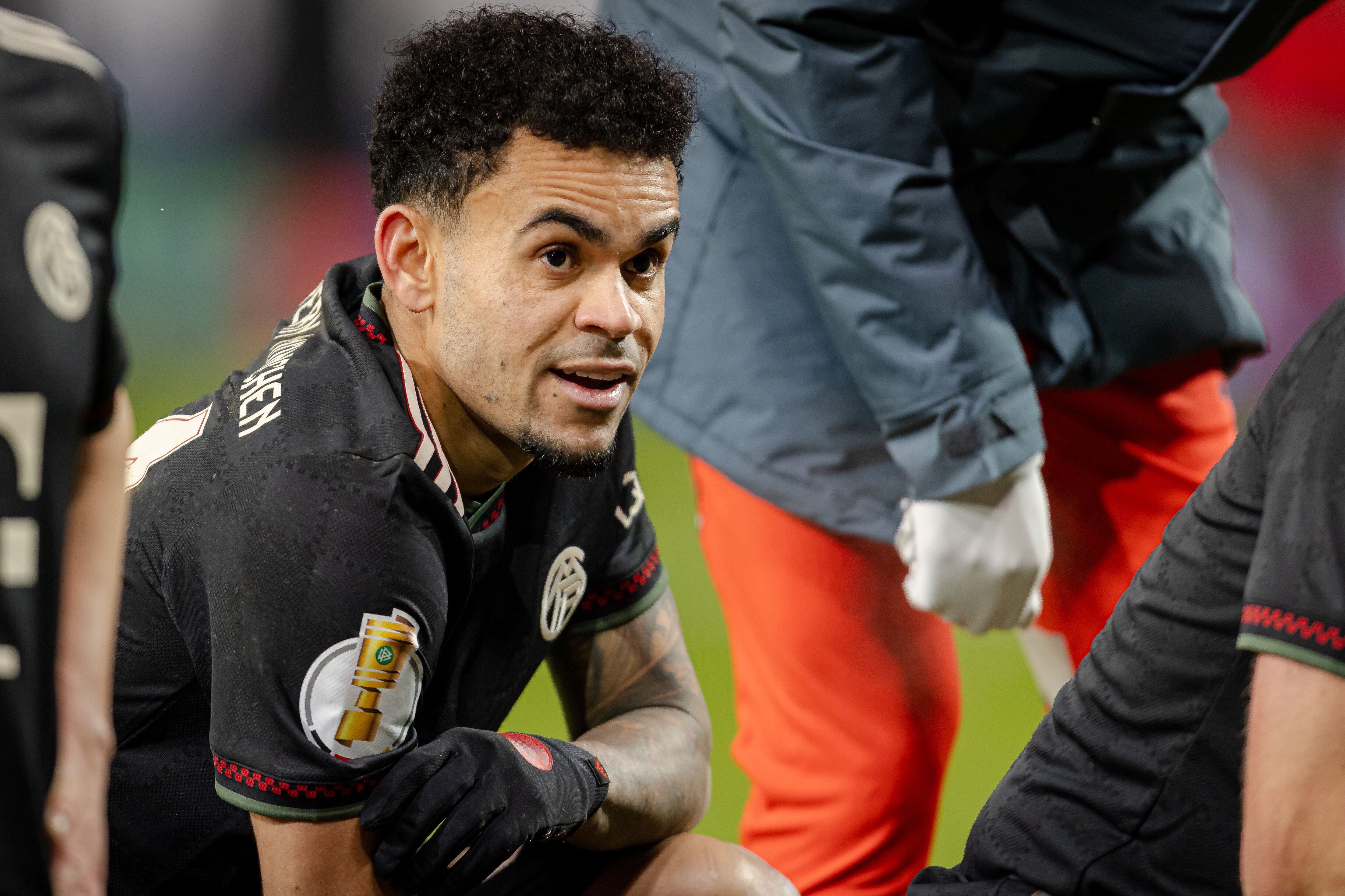 Luis Díaz jugando la Copa de Alemania, con Bayern Múnich, en Berlín.