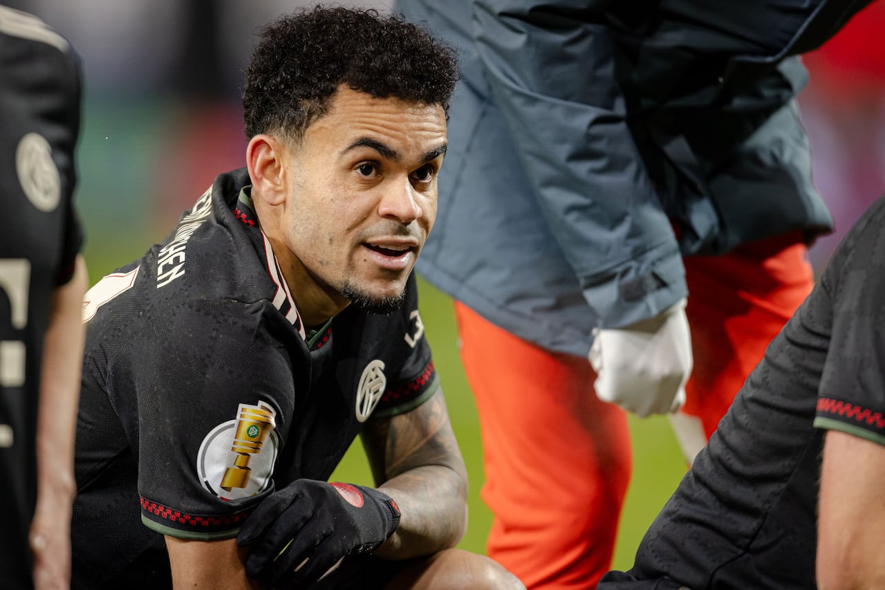 Luis Díaz jugando la Copa de Alemania, con Bayern Múnich, en Berlín.