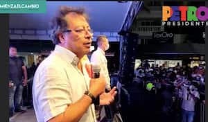 Gustavo Petro en alocución desde la isla de San Andrés en su campaña presidencial