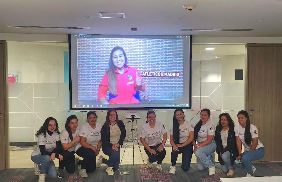 Leicy Santos en encuentro con los medios de comunicación en conferencia de la Liga de España y Chubb.