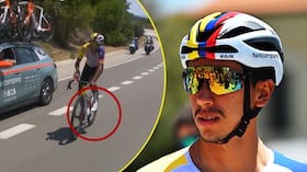 Egan Bernal se pinchó en su ataque por la escapada del Tour de Francia.