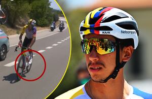 Egan Bernal se pinchó en su ataque por la escapada del Tour de Francia.