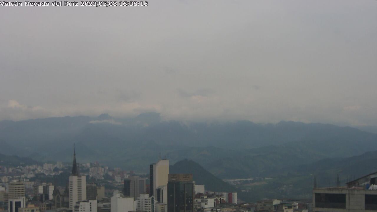Volcán Nevado del Ruiz desde el Servicio Geológico Colombiano en Manizales