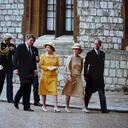 Ronald Reagan, la reina, Nancy Reagan y el duque de Edimburgo, en el Castillo de Windsor en 1982.