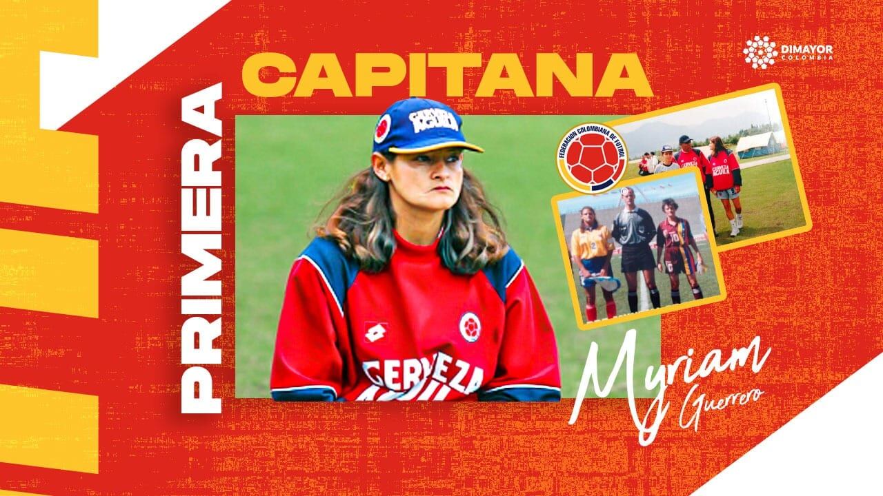 Recuerdo de la Federación Colombiana de Fútbol a Myriam Guerrero, la primera capitana de la selección.