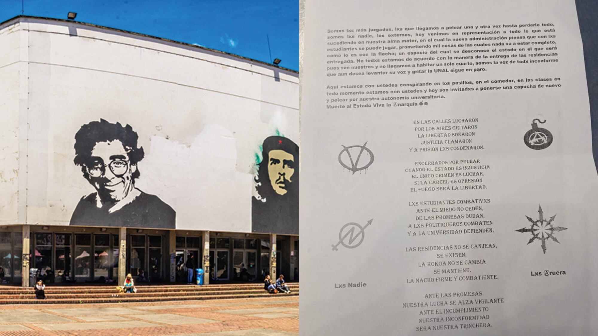 Panfleto que circula en la Universidad Nacional.