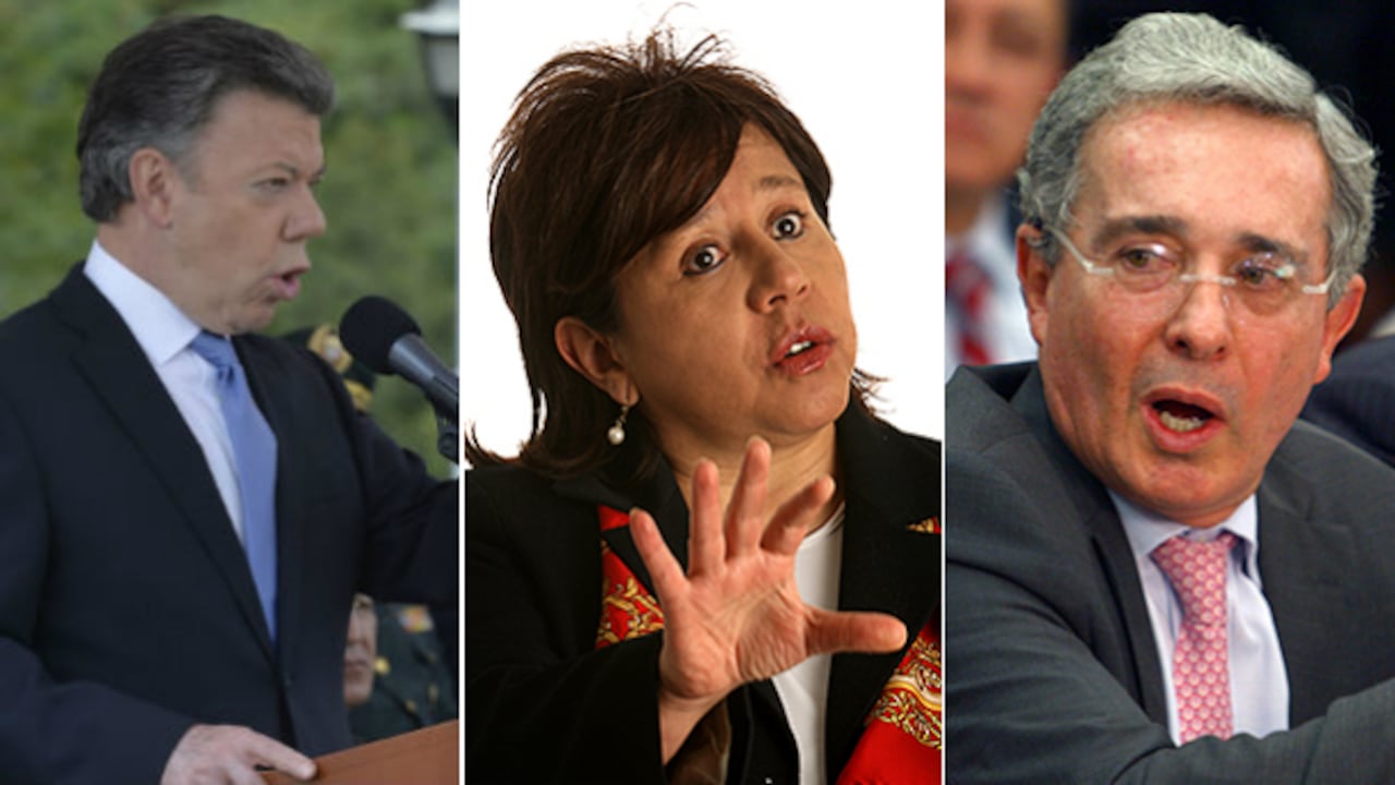 Juan Manuel Santos, María del Pilar Hurtado y Álvaro Uribe.