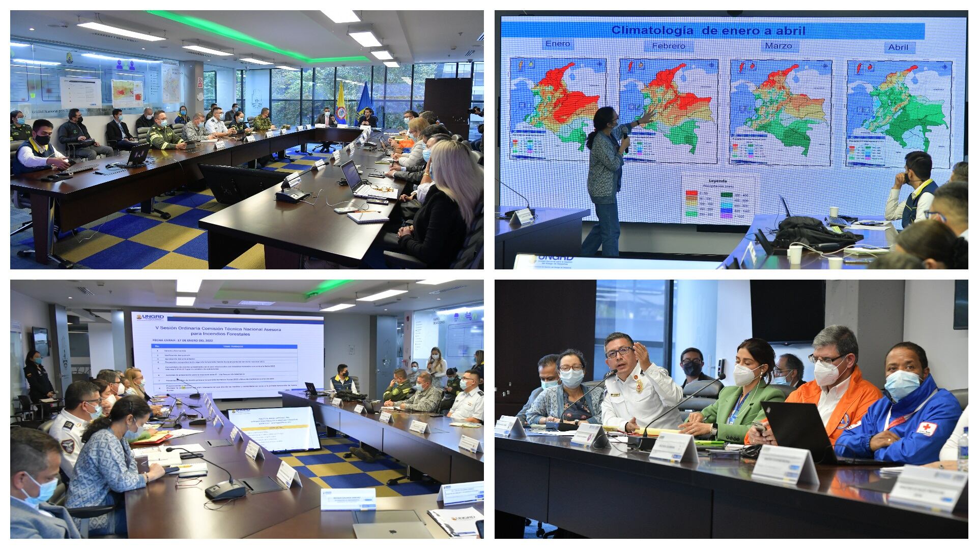 Puesto de Mando Unificado (PMU) por incendios forestales. Foto: Ungrd