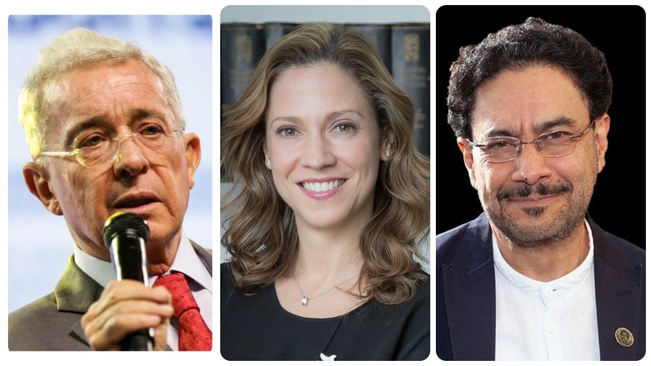 Álvaro Uribe, María Claudia Lacouture e Iván Cepeda