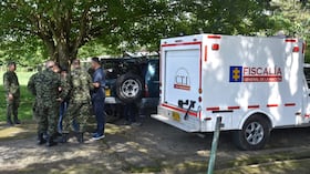 CTI de la Fiscalía inspeccionó los cuerpos sin vida de los guerrilleros.