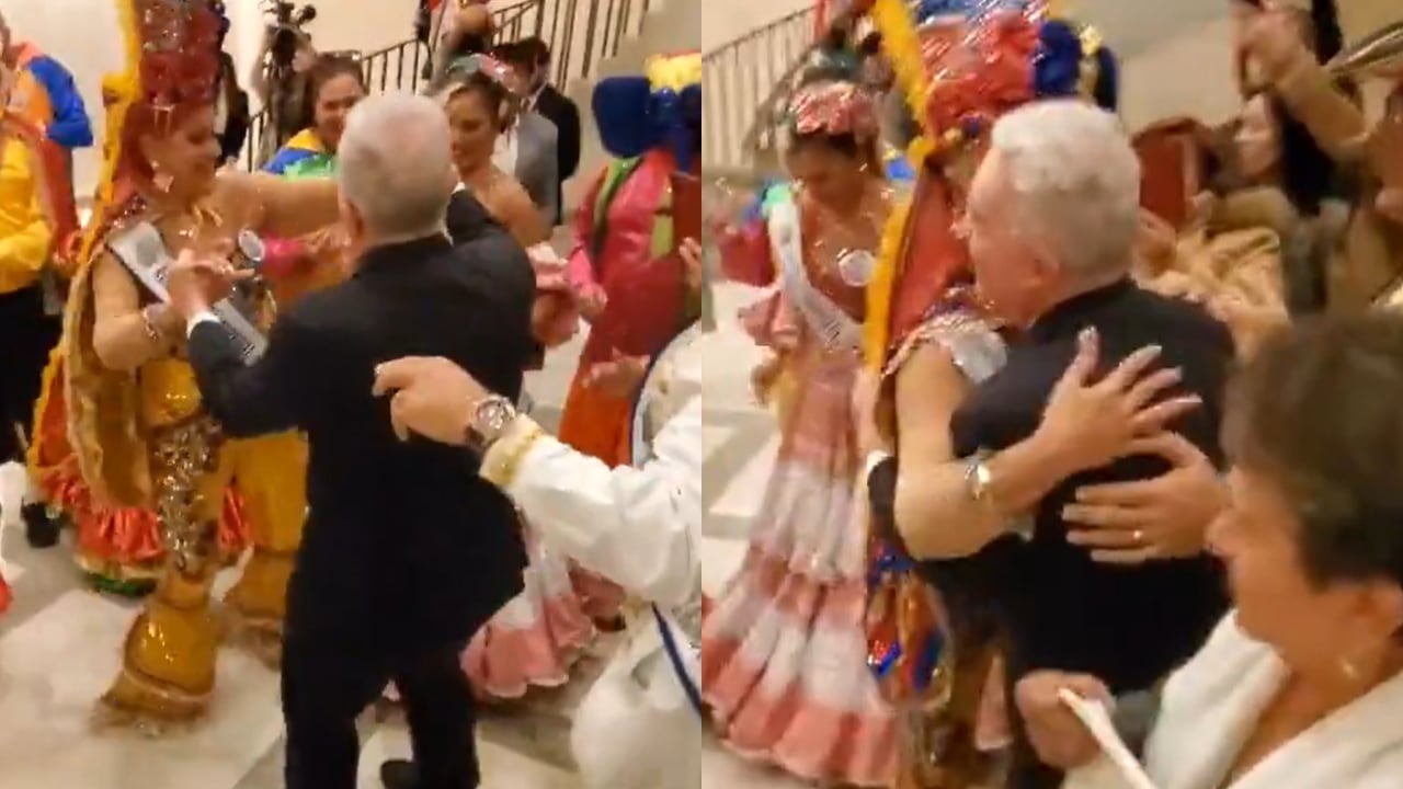 El exmandatario disfrutó al ritmo del mapalé en Florida.